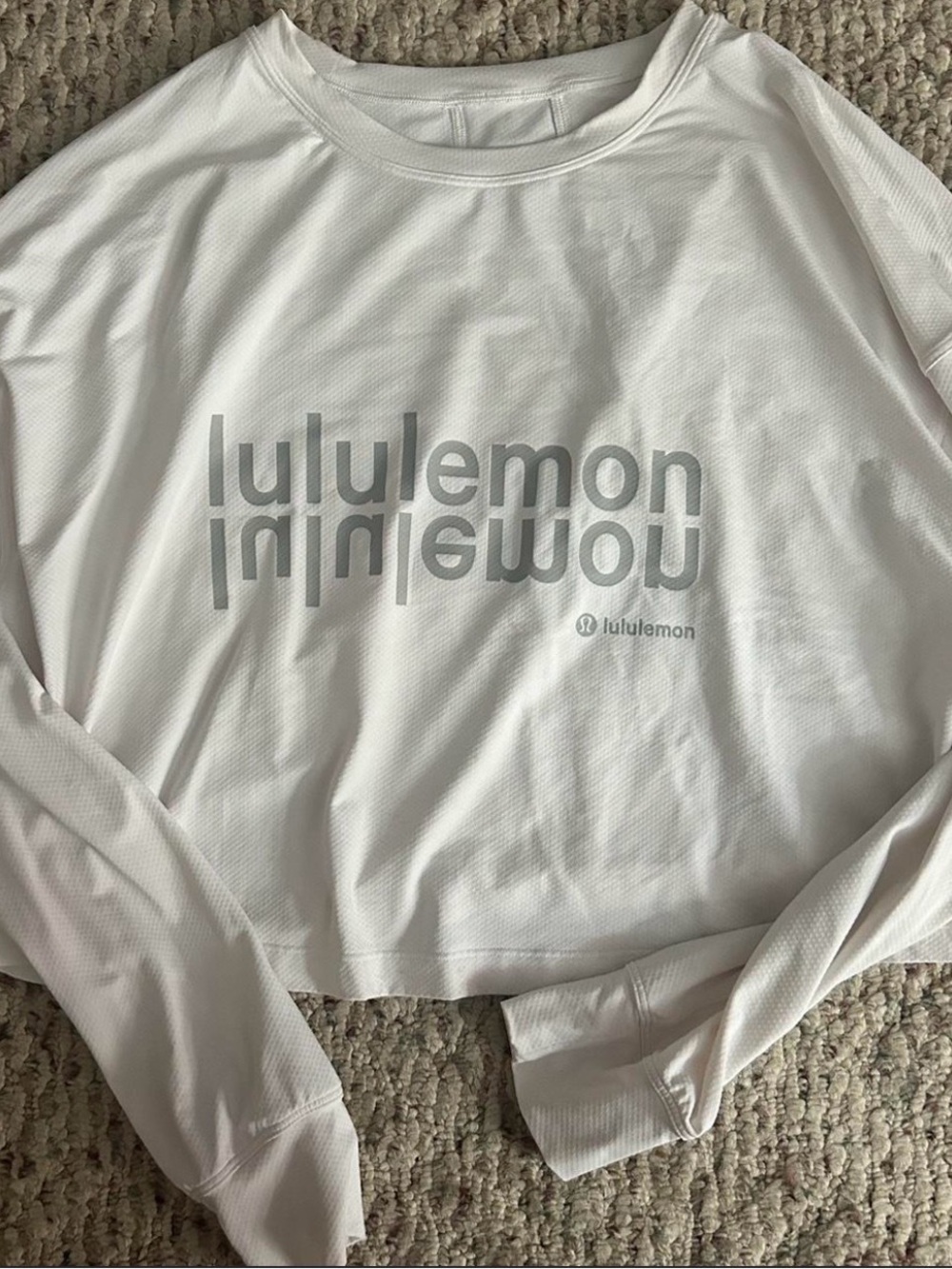 lululemon White Athletic Logo Tee
